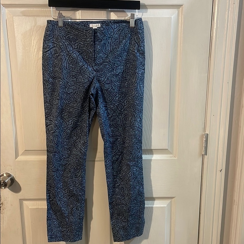 J. Jill Women's Navy Paisley Trousers - Picture 2 of 9